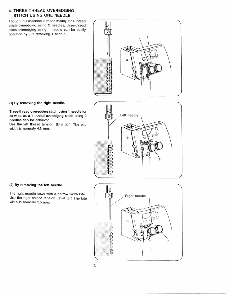 Three thread overedging stitch using one needle | SINGER WSL7234 User Manual | Page 18 / 24