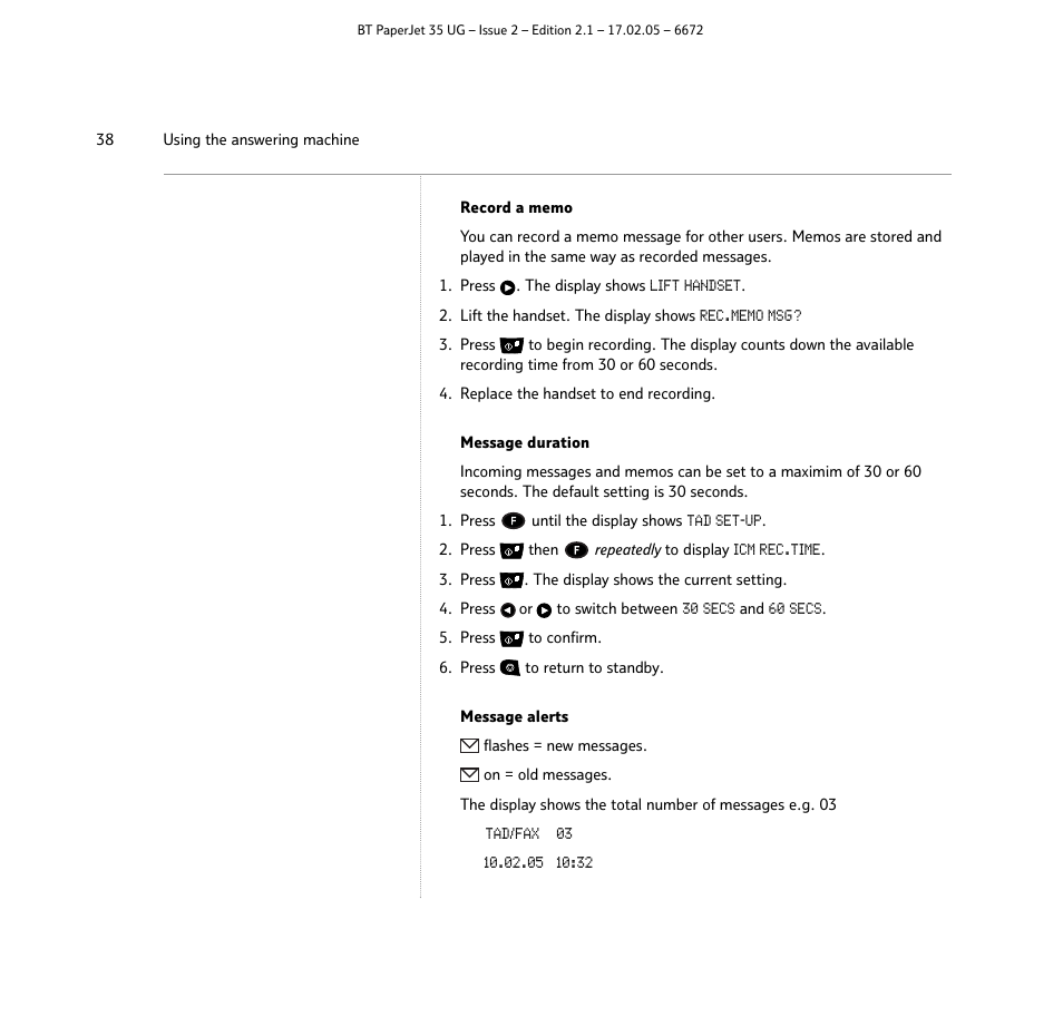 BT PaperJet 35 User Manual | Page 38 / 75