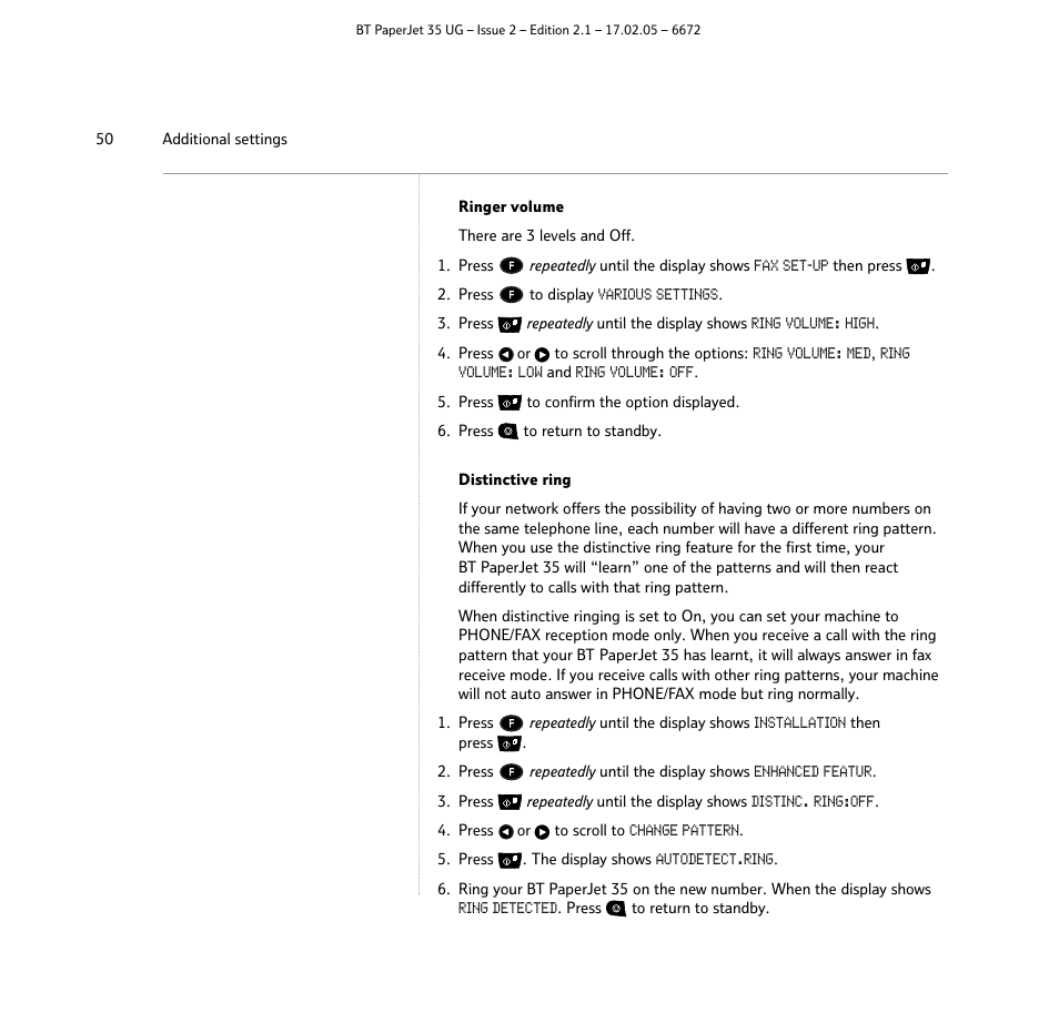 BT PaperJet 35 User Manual | Page 50 / 75