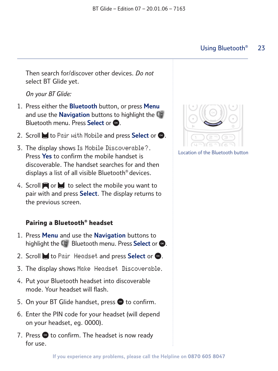 BT Glide 7163 User Manual | Page 23 / 76