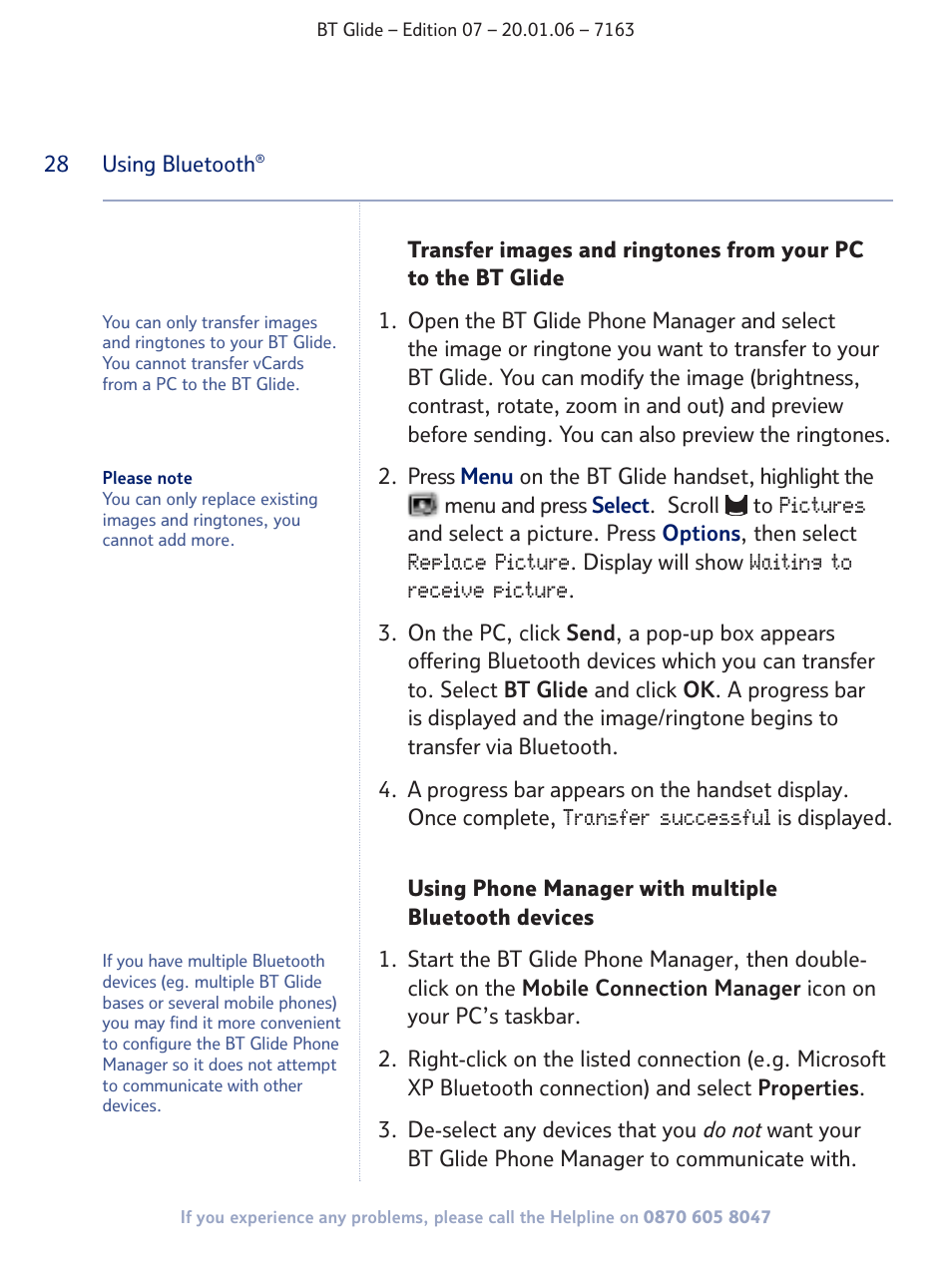BT Glide 7163 User Manual | Page 28 / 76