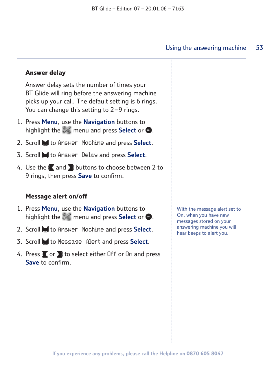 BT Glide 7163 User Manual | Page 53 / 76