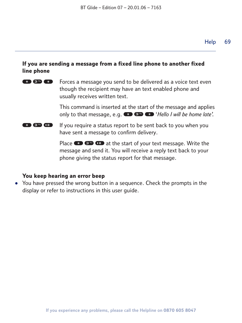 BT Glide 7163 User Manual | Page 69 / 76