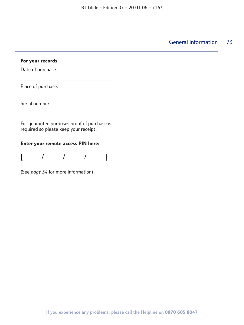 BT Glide 7163 User Manual | Page 73 / 76