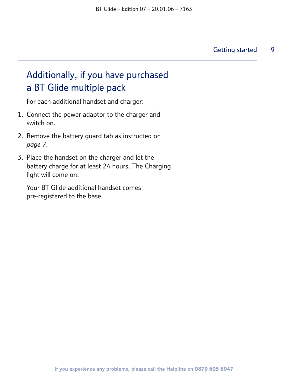 BT Glide 7163 User Manual | Page 9 / 76