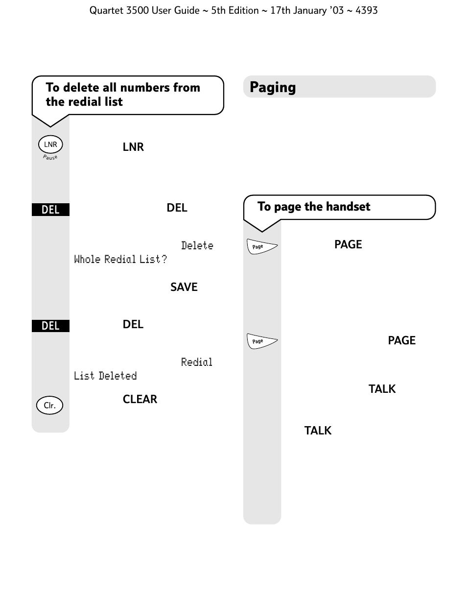 Paging | BT 3500 User Manual | Page 26 / 72