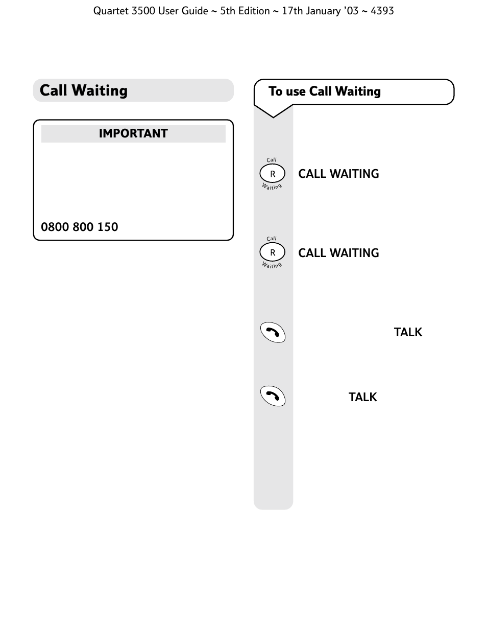 Call waiting | BT 3500 User Manual | Page 35 / 72
