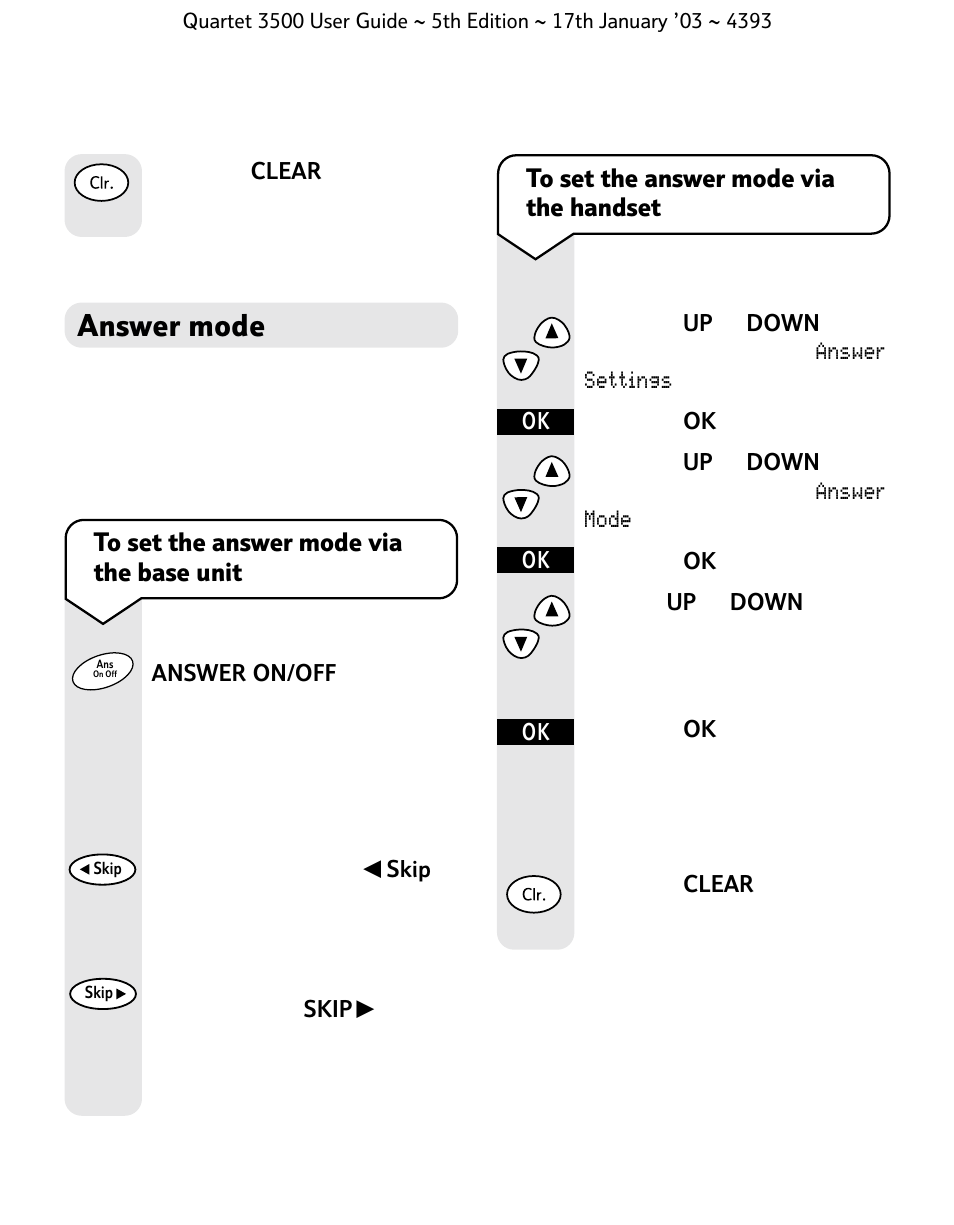 Answer mode | BT 3500 User Manual | Page 46 / 72
