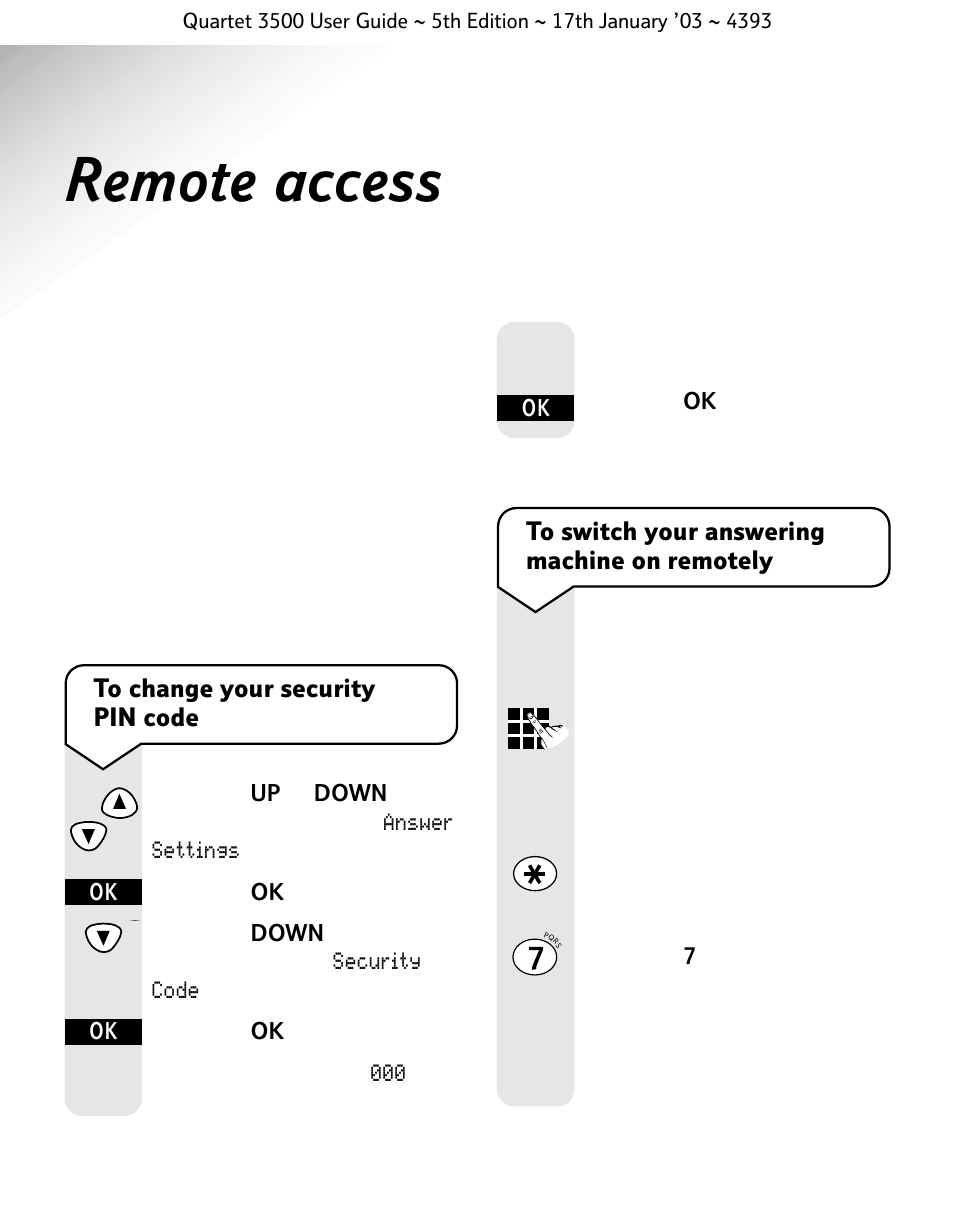 Remote access | BT 3500 User Manual | Page 56 / 72