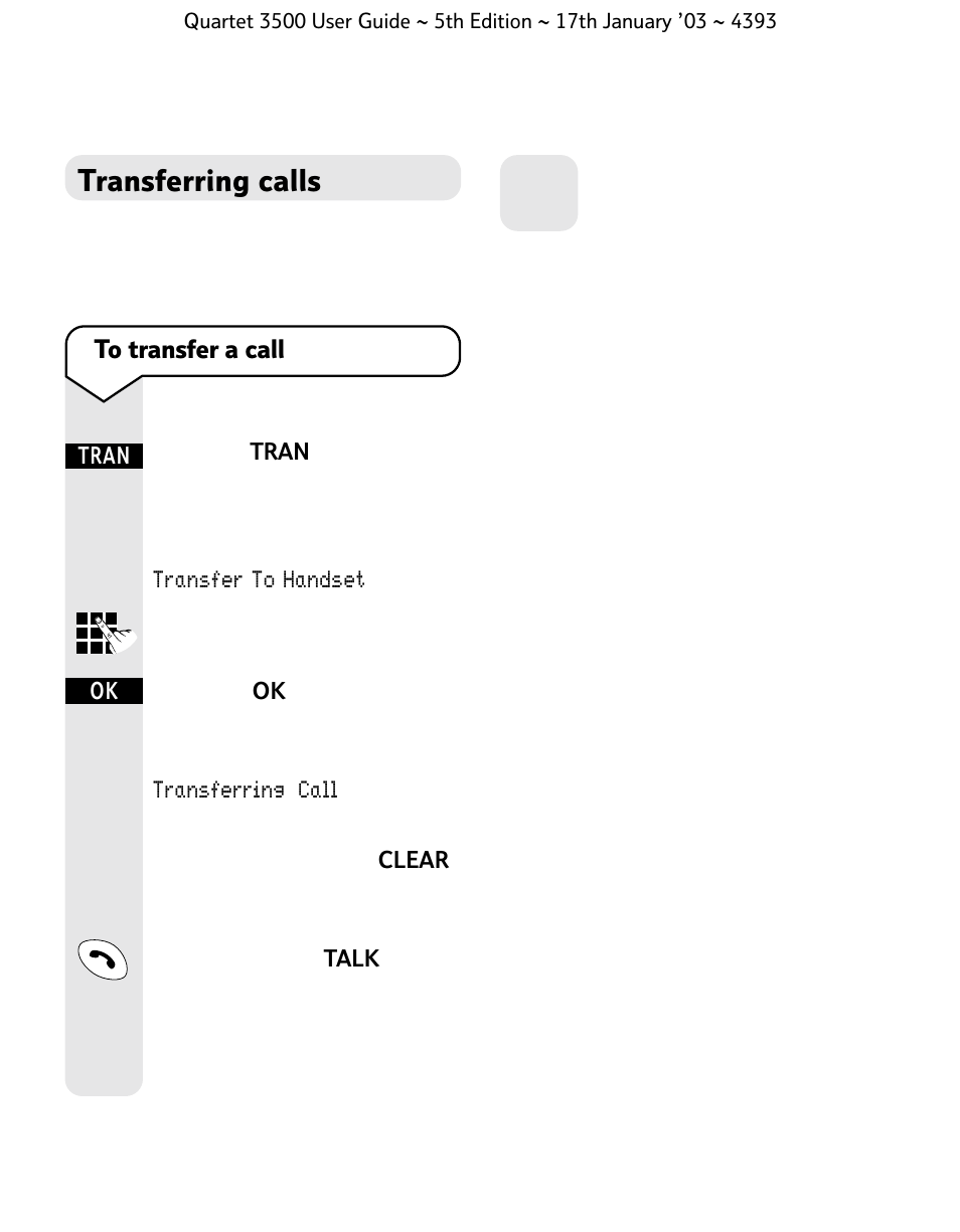 Transferring calls | BT 3500 User Manual | Page 61 / 72