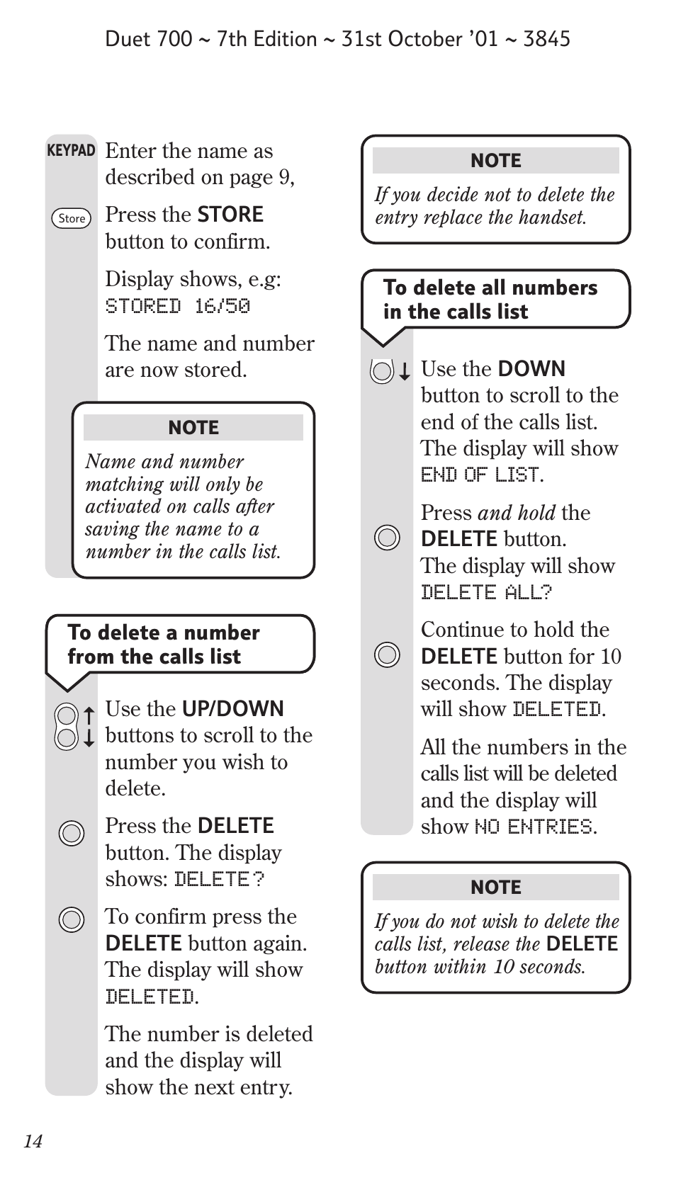 BT Synergy 700 User Manual | Page 14 / 22