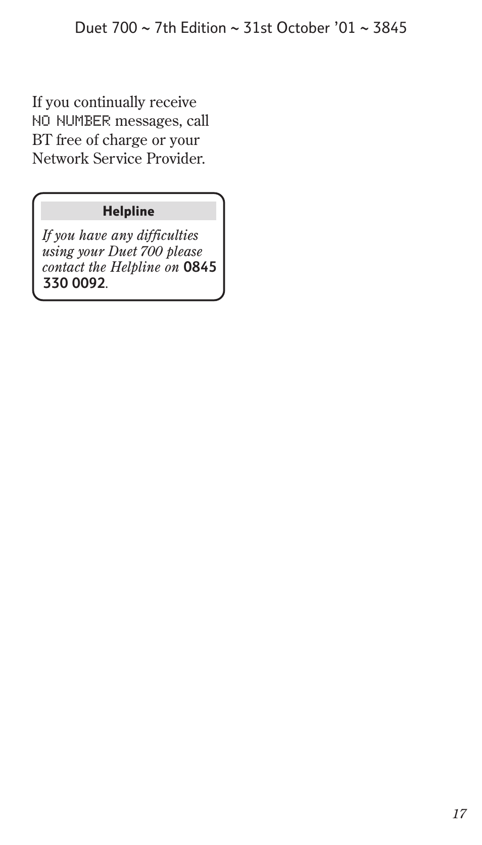 BT Synergy 700 User Manual | Page 17 / 22
