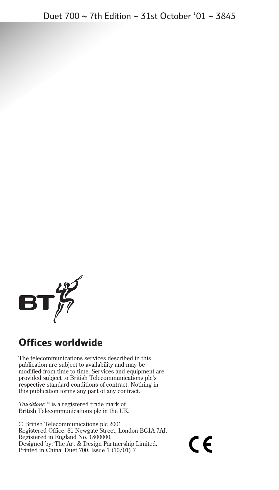 Offices worldwide | BT Synergy 700 User Manual | Page 22 / 22