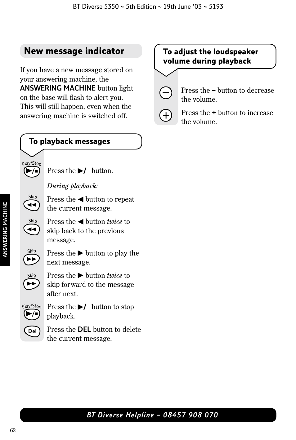 New message indicator | BT 5350 User Manual | Page 64 / 83