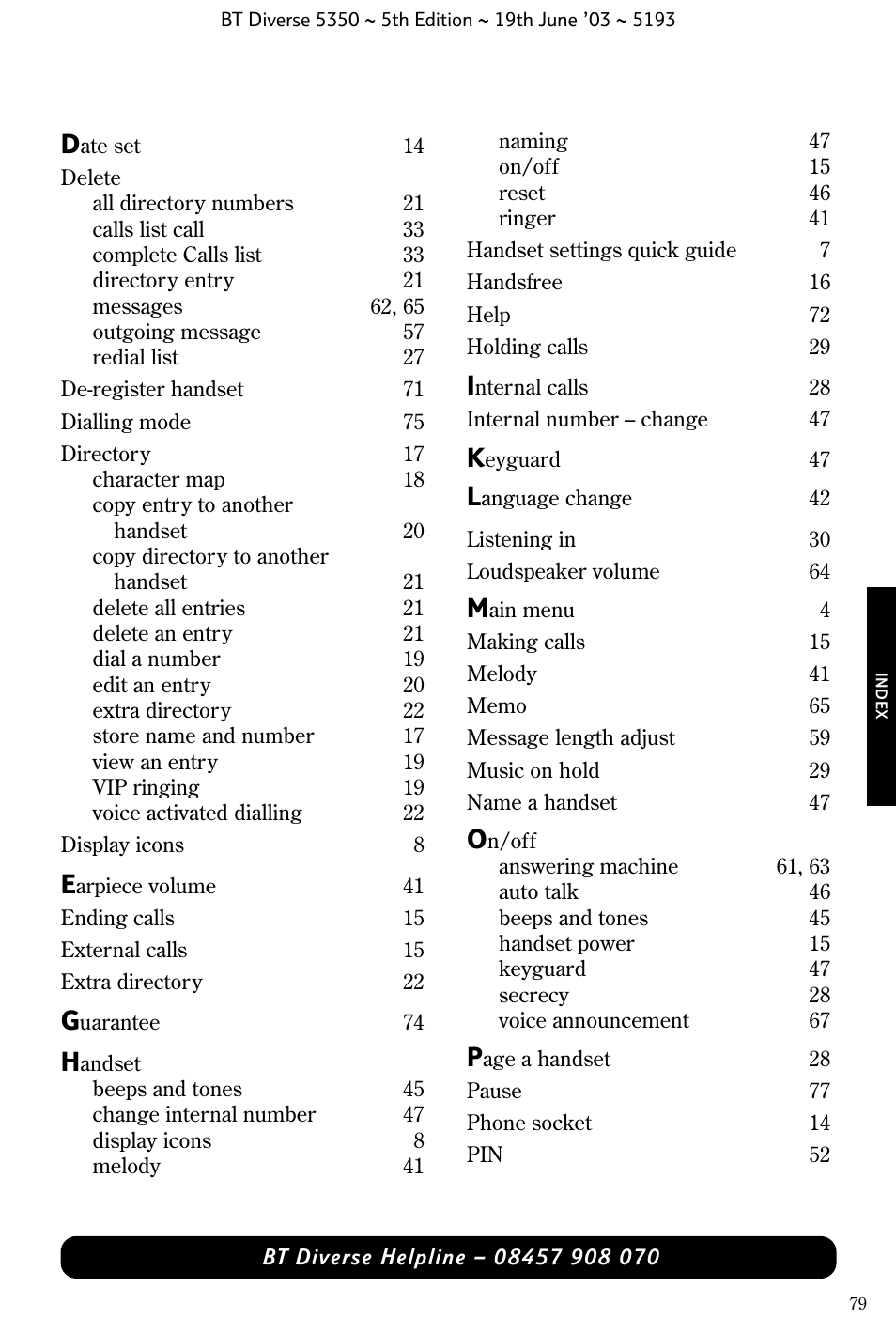 BT 5350 User Manual | Page 81 / 83
