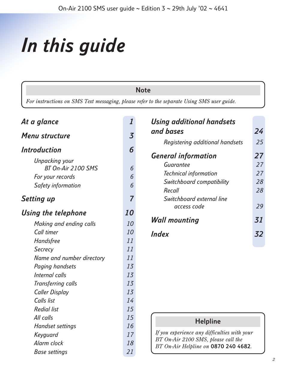 BT Relate SMS User Manual | Page 3 / 35