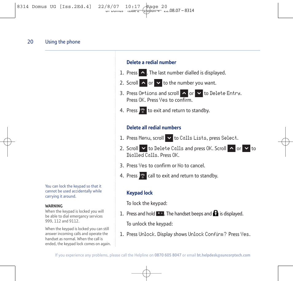 BT Domus User Manual | Page 20 / 72
