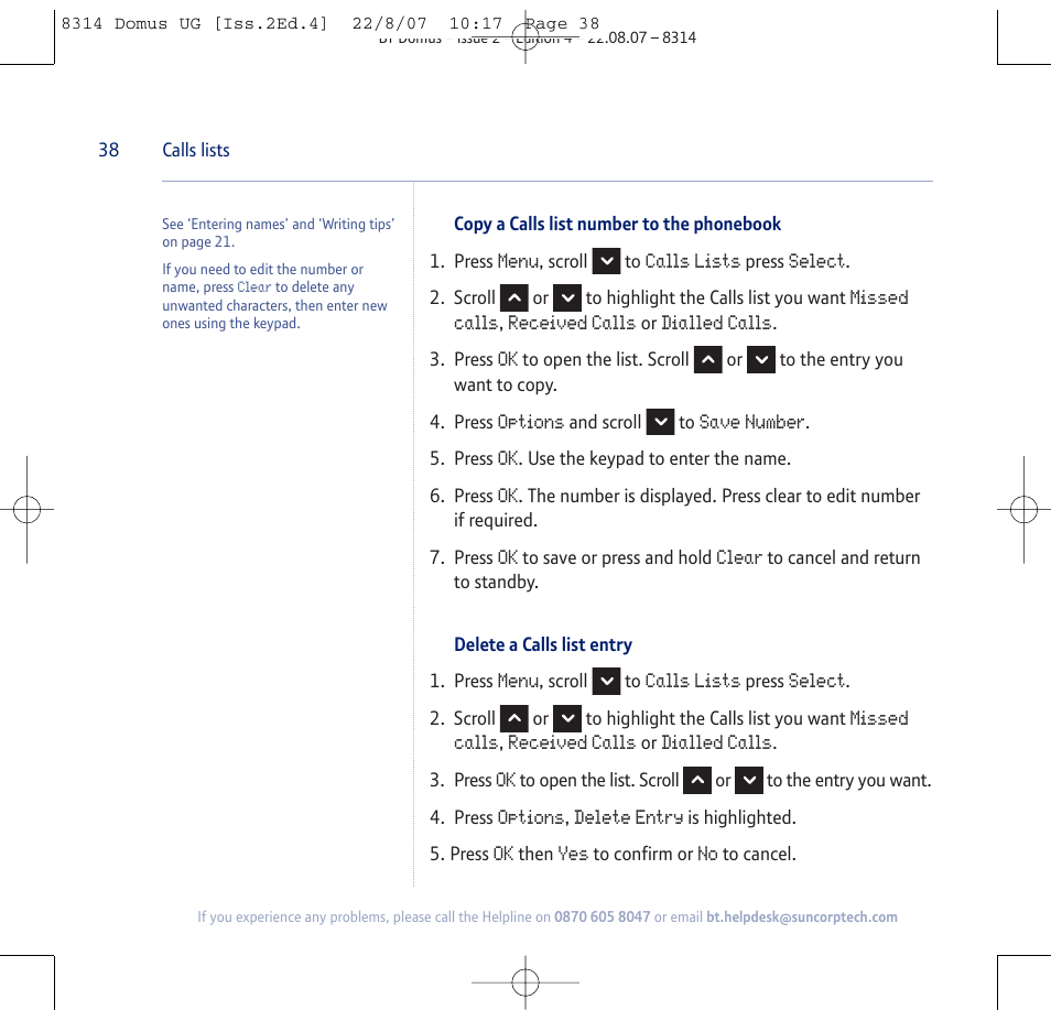 BT Domus User Manual | Page 38 / 72