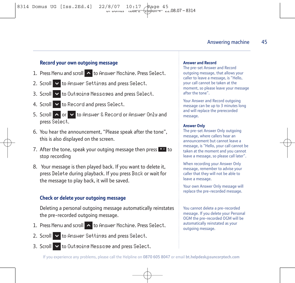 BT Domus User Manual | Page 45 / 72
