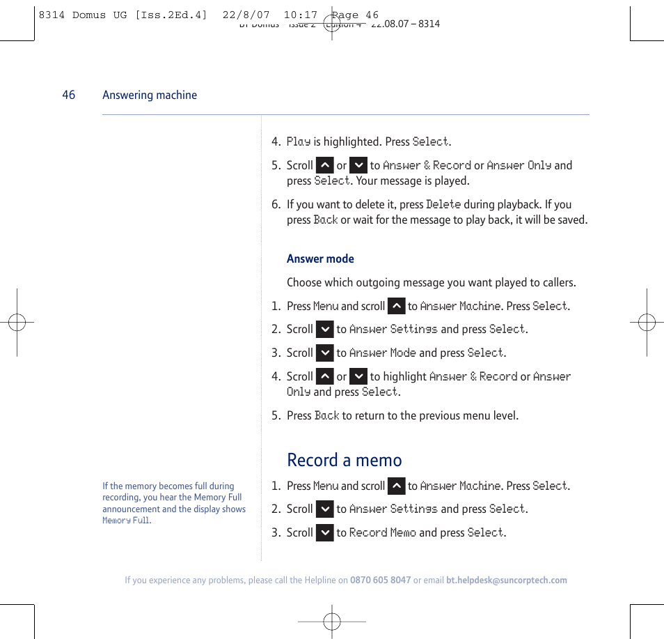 BT Domus User Manual | Page 46 / 72