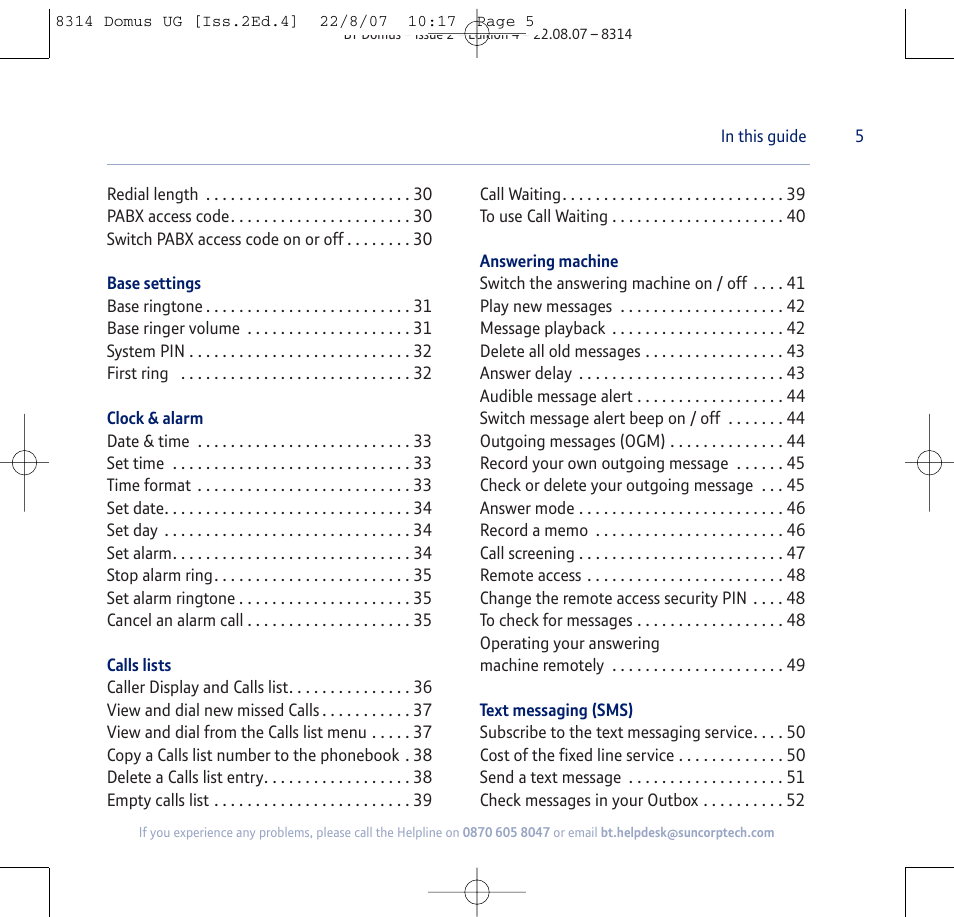 BT Domus User Manual | Page 5 / 72