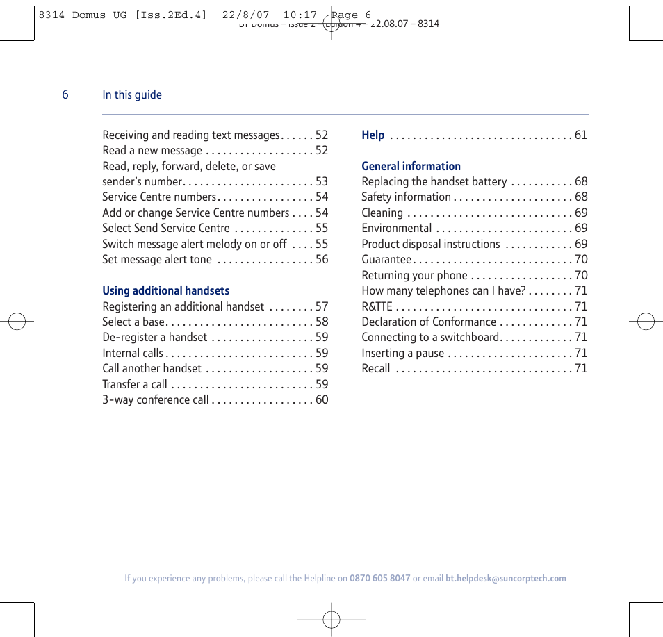 BT Domus User Manual | Page 6 / 72