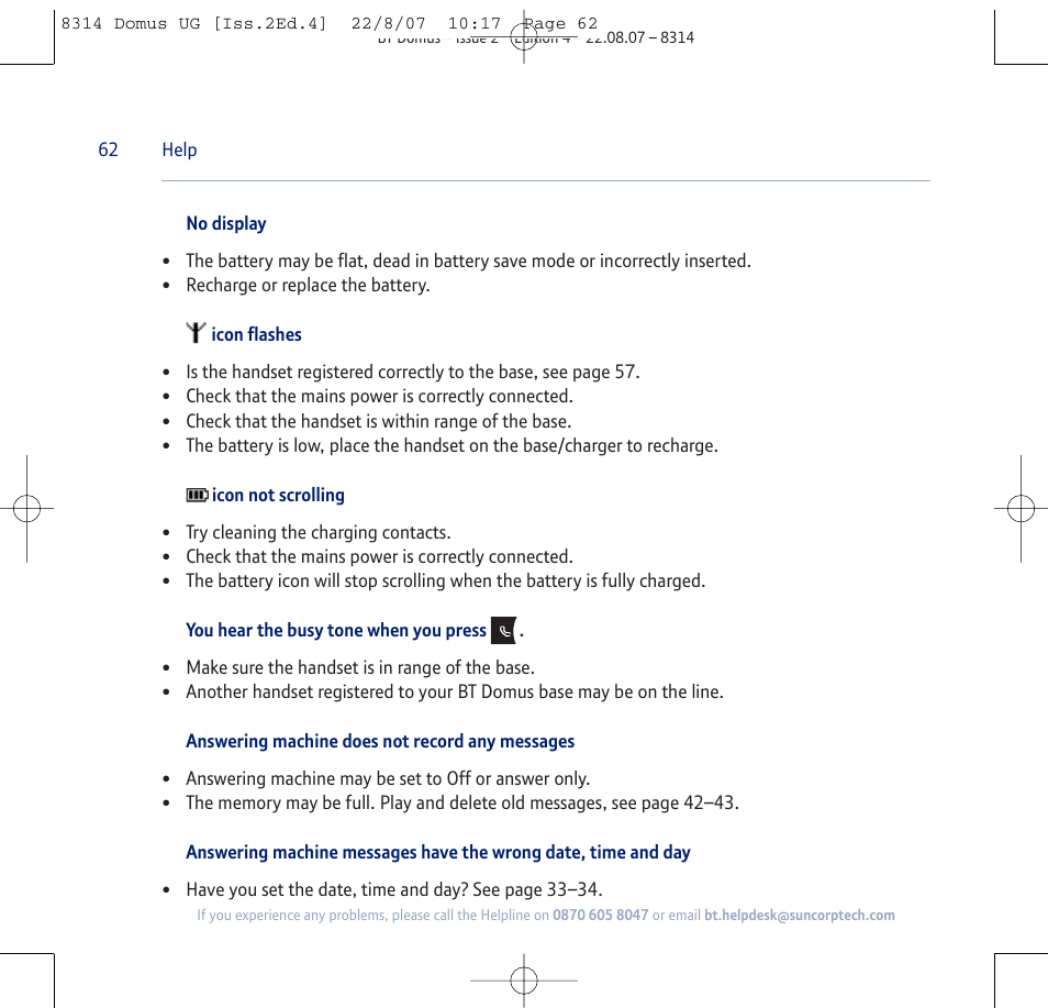 BT Domus User Manual | Page 62 / 72