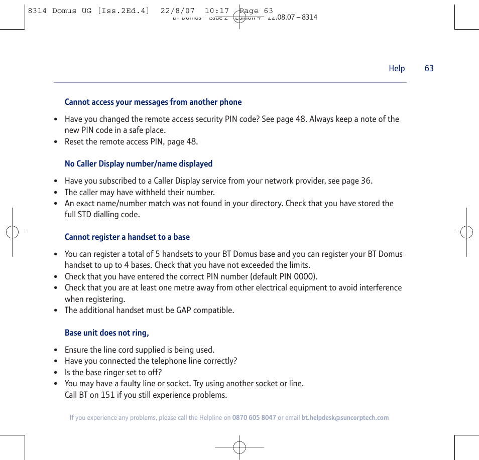 BT Domus User Manual | Page 63 / 72