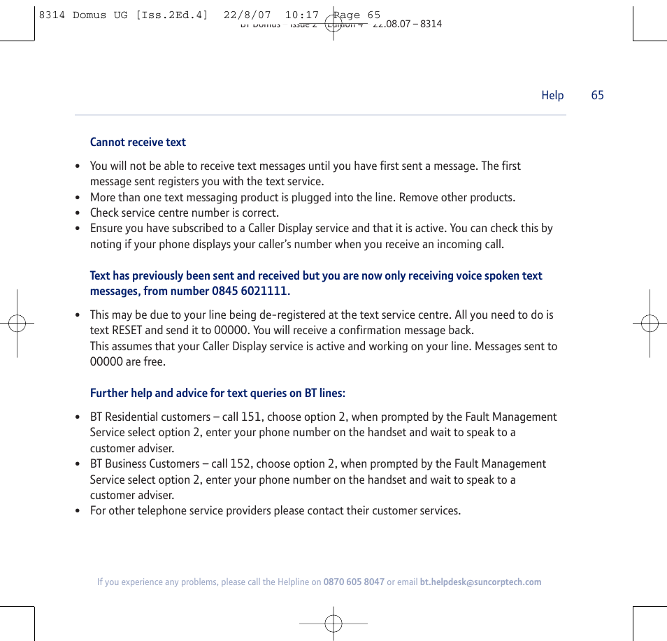 BT Domus User Manual | Page 65 / 72
