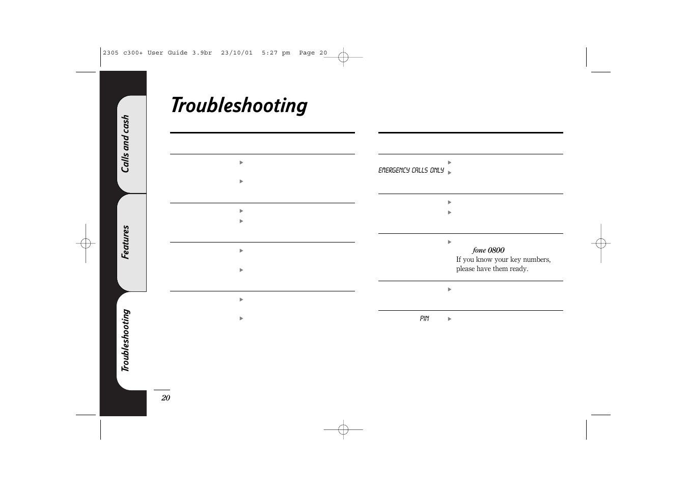 Troubleshooting | BT 300 Plus User Manual | Page 20 / 24