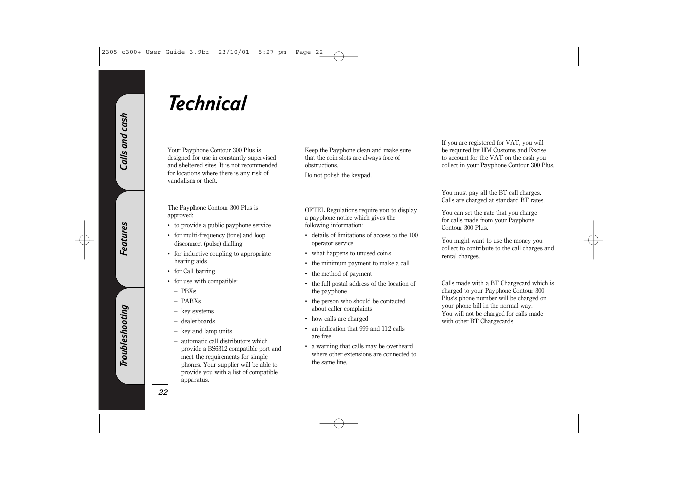 Technical | BT 300 Plus User Manual | Page 22 / 24
