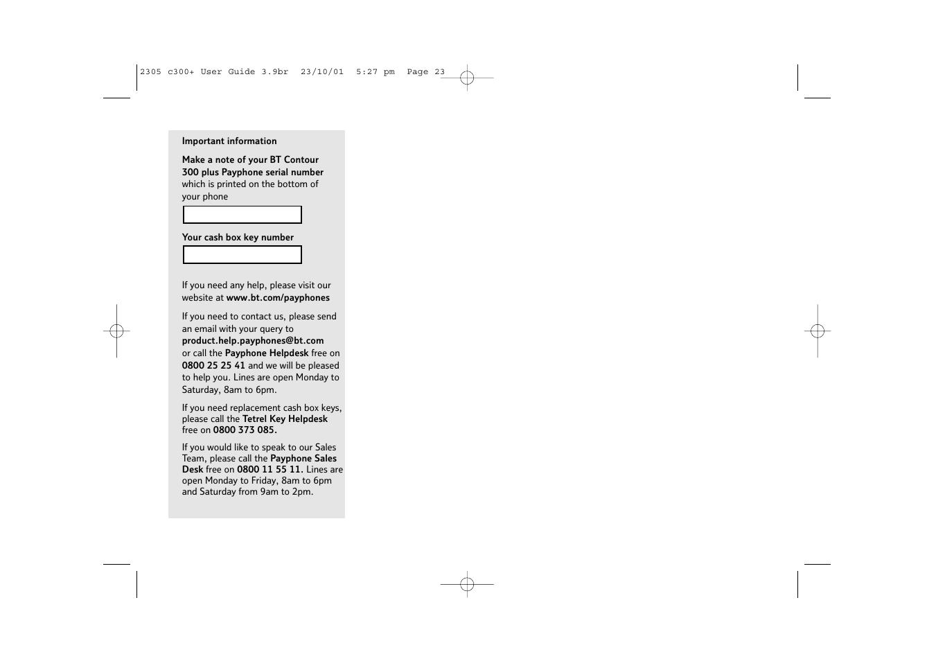 BT 300 Plus User Manual | Page 23 / 24