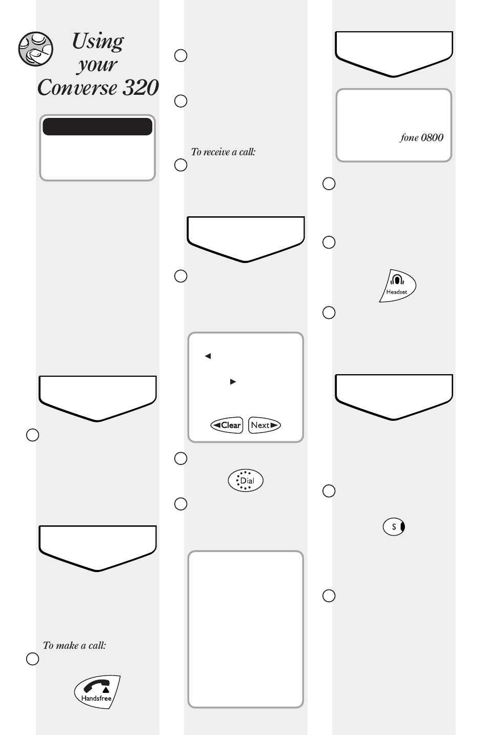 Using your converse 320 | BT 320 User Manual | Page 4 / 11