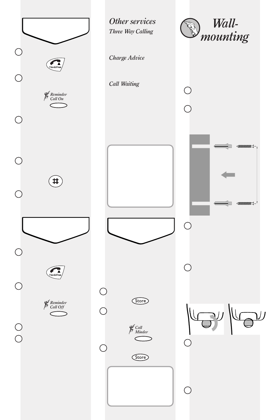 Wall- mounting, Other services | BT 320 User Manual | Page 9 / 11