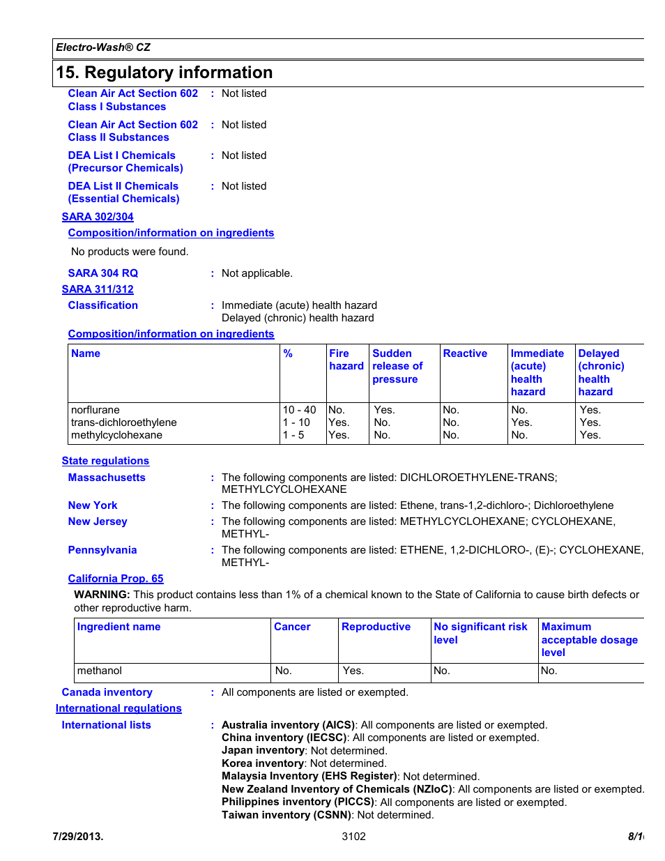 Regulatory information | Chemtronics Electro-Wash CZ ES7100 User Manual | Page 8 / 10