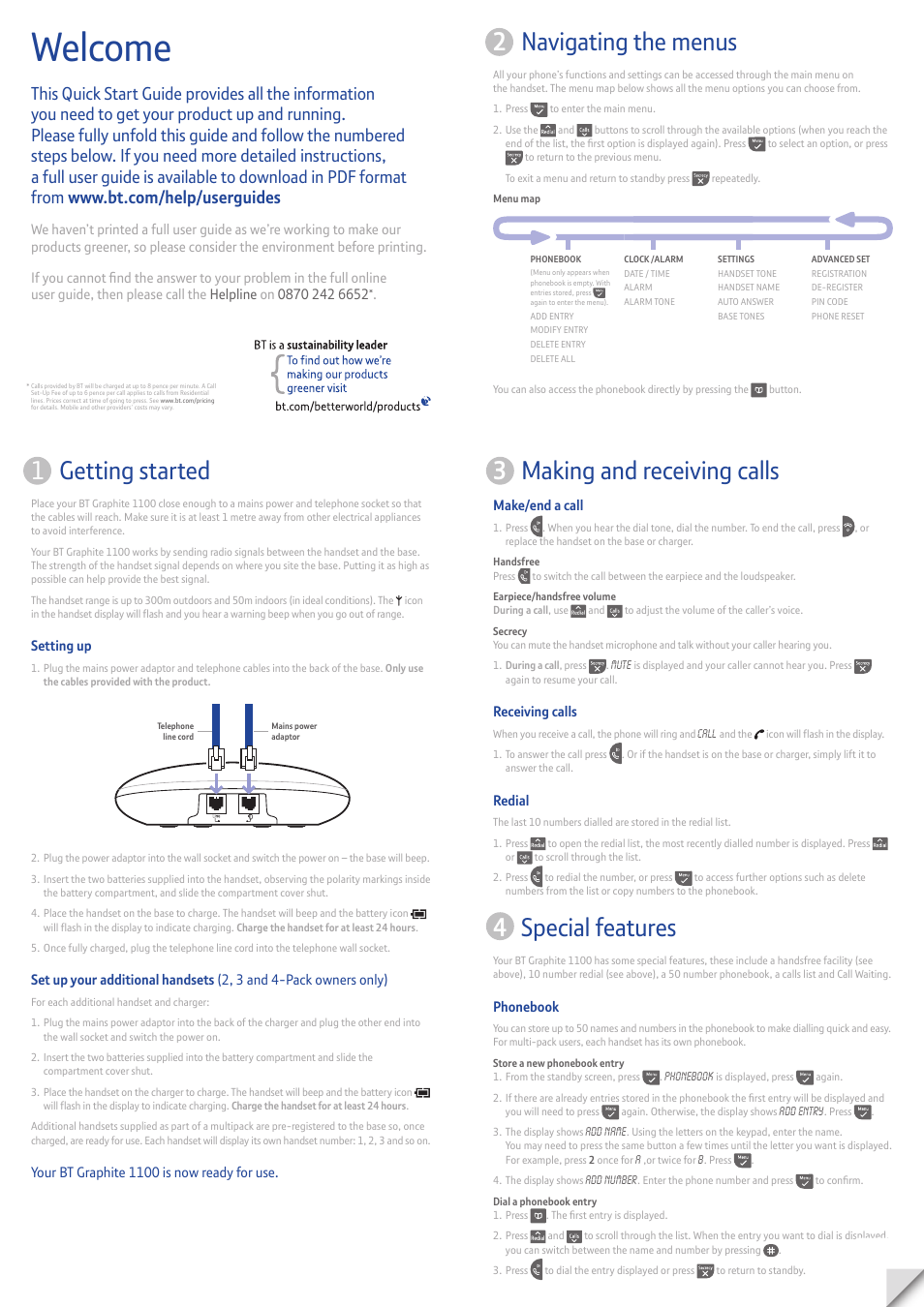 BT GRAPHITE 1100 User Manual | 2 pages