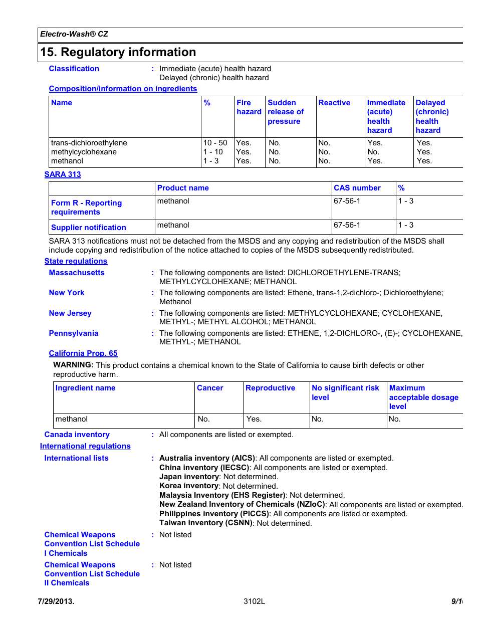 Regulatory information | Chemtronics Electro-Wash CZ ES7101 User Manual | Page 9 / 10