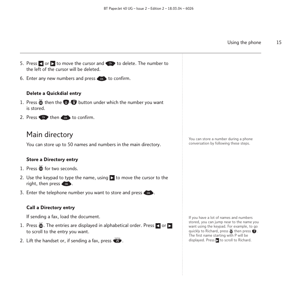 Main directory | BT PaperJet 40 User Manual | Page 15 / 52