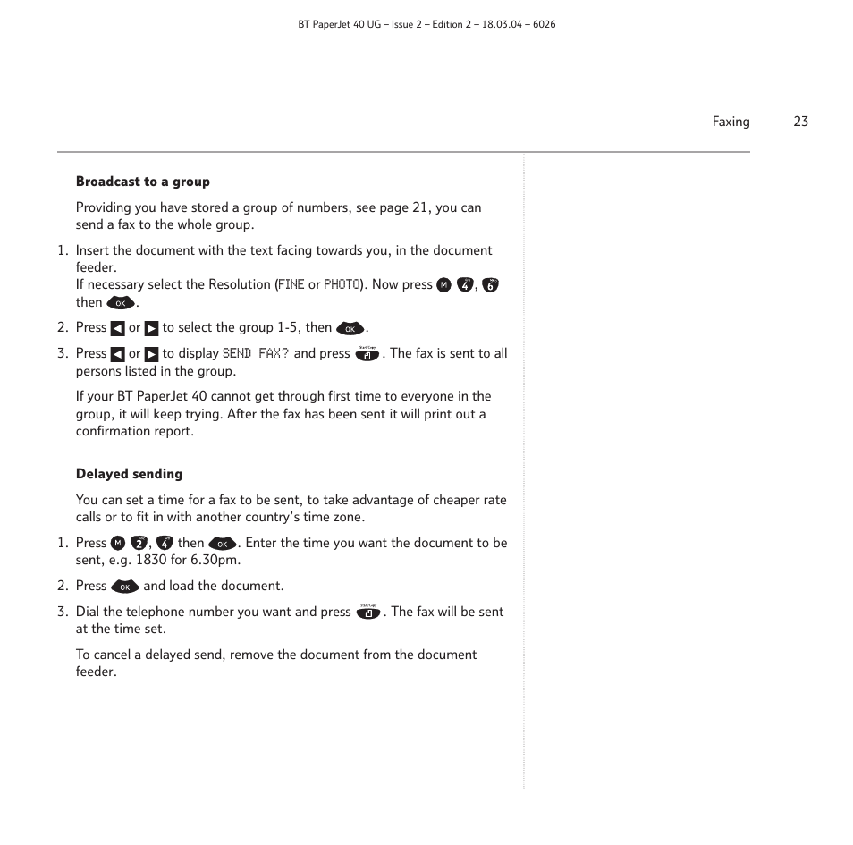 BT PaperJet 40 User Manual | Page 23 / 52