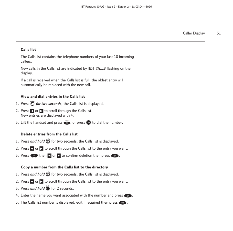 BT PaperJet 40 User Manual | Page 31 / 52