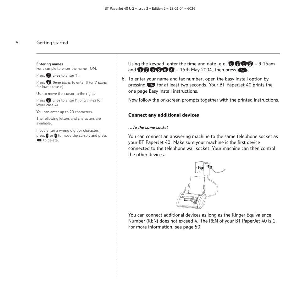 BT PaperJet 40 User Manual | Page 8 / 52