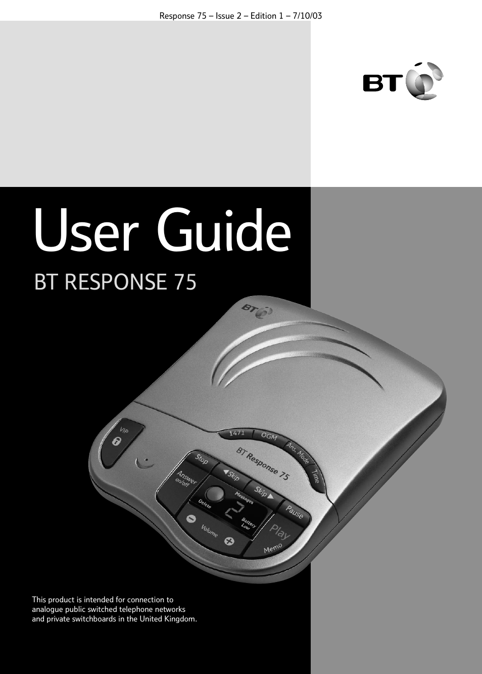 BT 75 User Manual | 32 pages