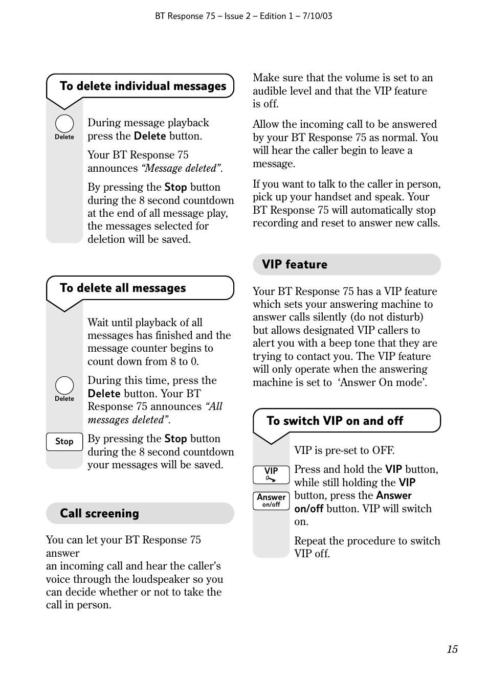 BT 75 User Manual | Page 17 / 32