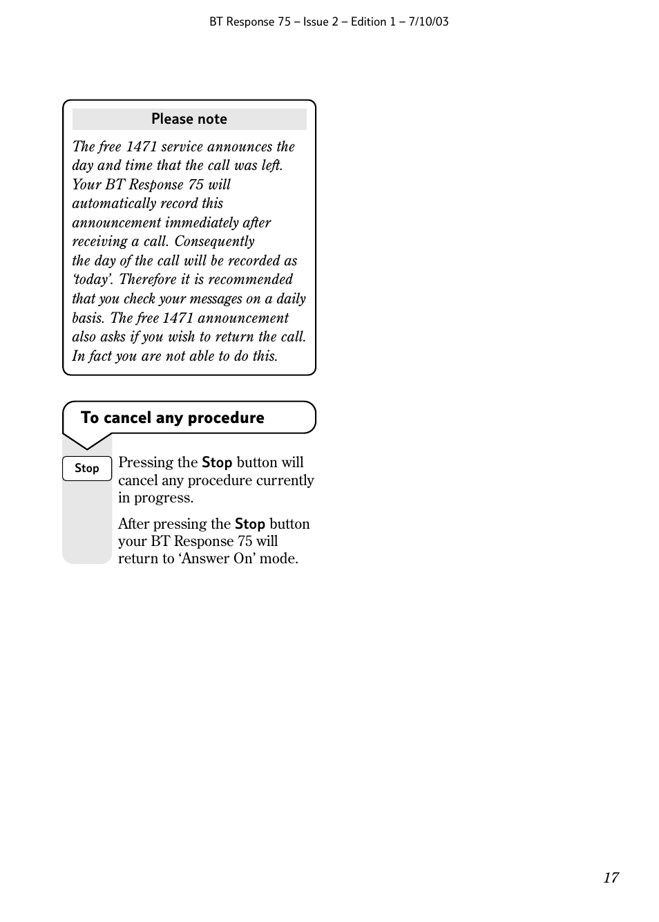BT 75 User Manual | Page 19 / 32