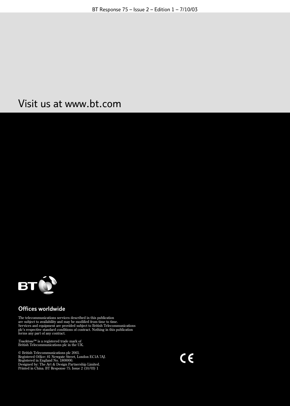 Offices worldwide | BT 75 User Manual | Page 32 / 32