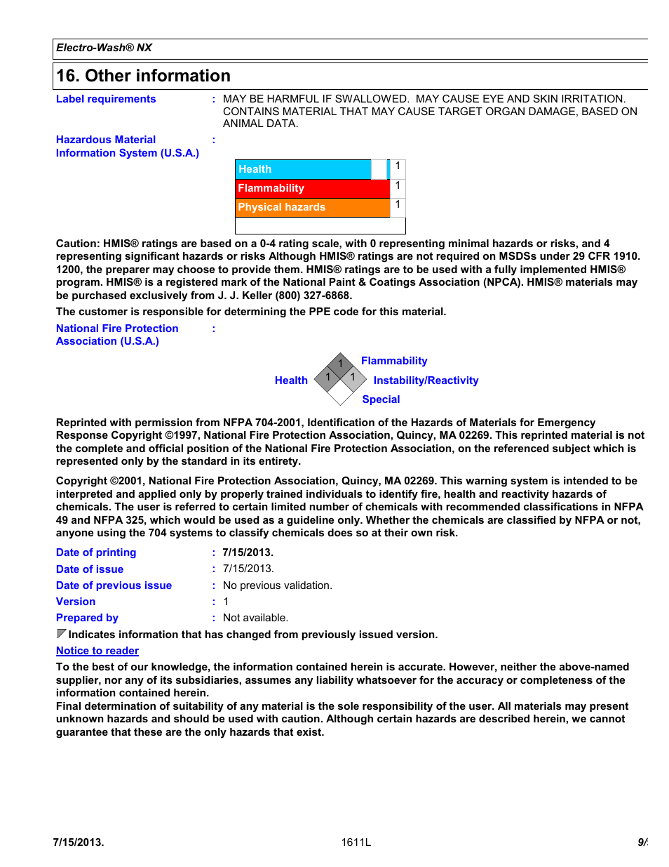 Other information | Chemtronics Electro-Wash NX ES111 User Manual | Page 9 / 9