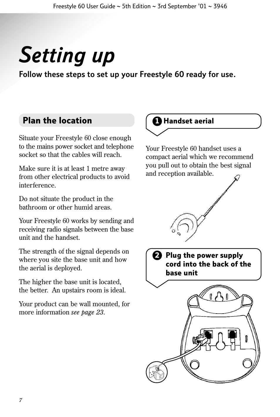 Setting up | BT Freestyle 60 User Manual | Page 10 / 32