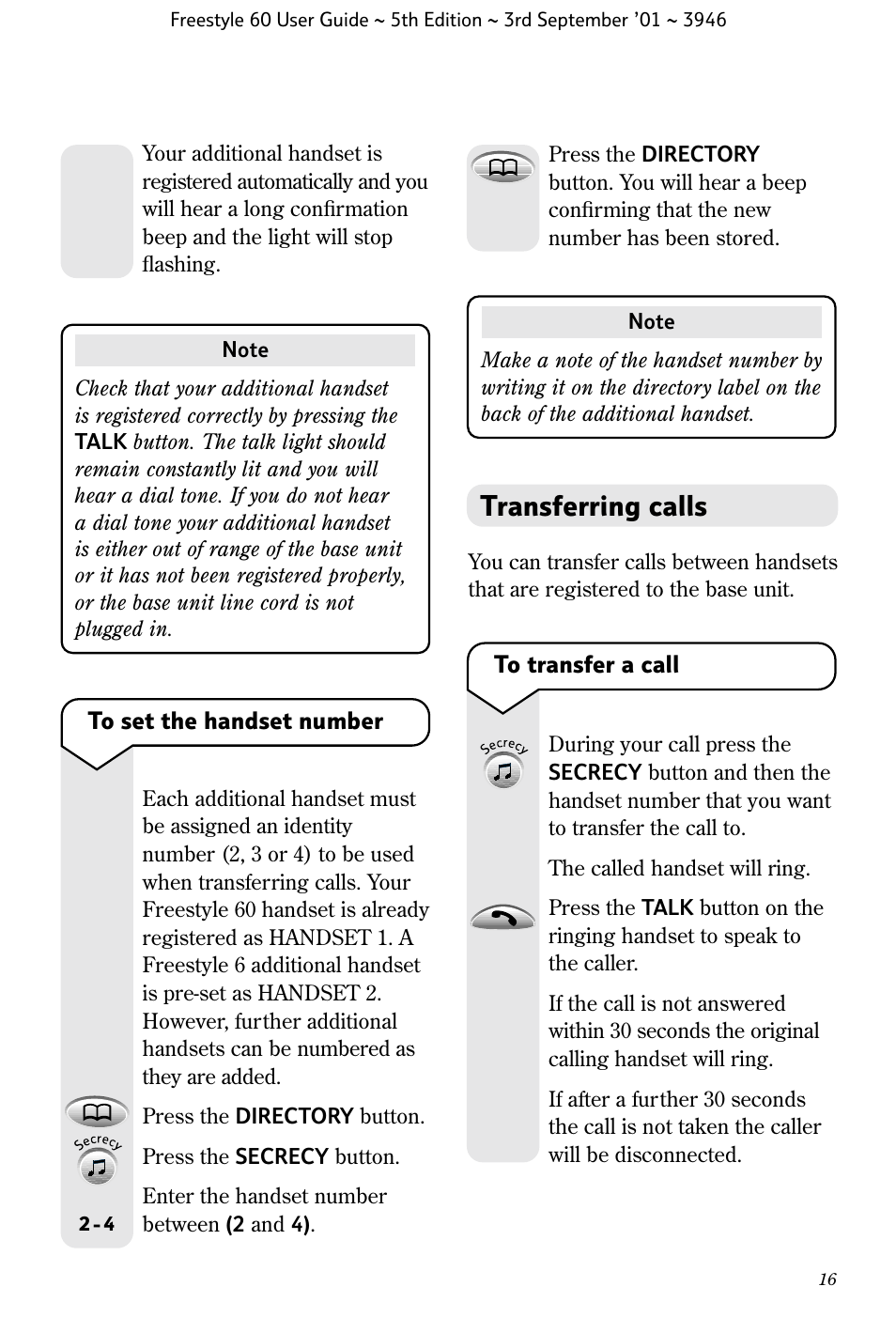 Transferring calls | BT Freestyle 60 User Manual | Page 19 / 32