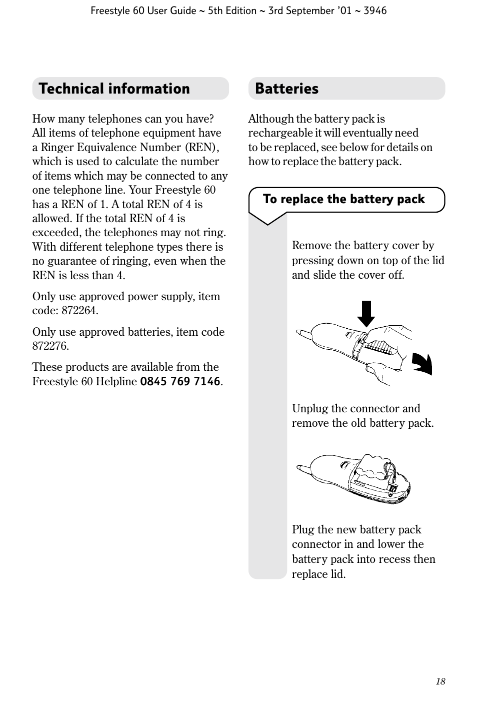 Technical information, Batteries | BT Freestyle 60 User Manual | Page 21 / 32