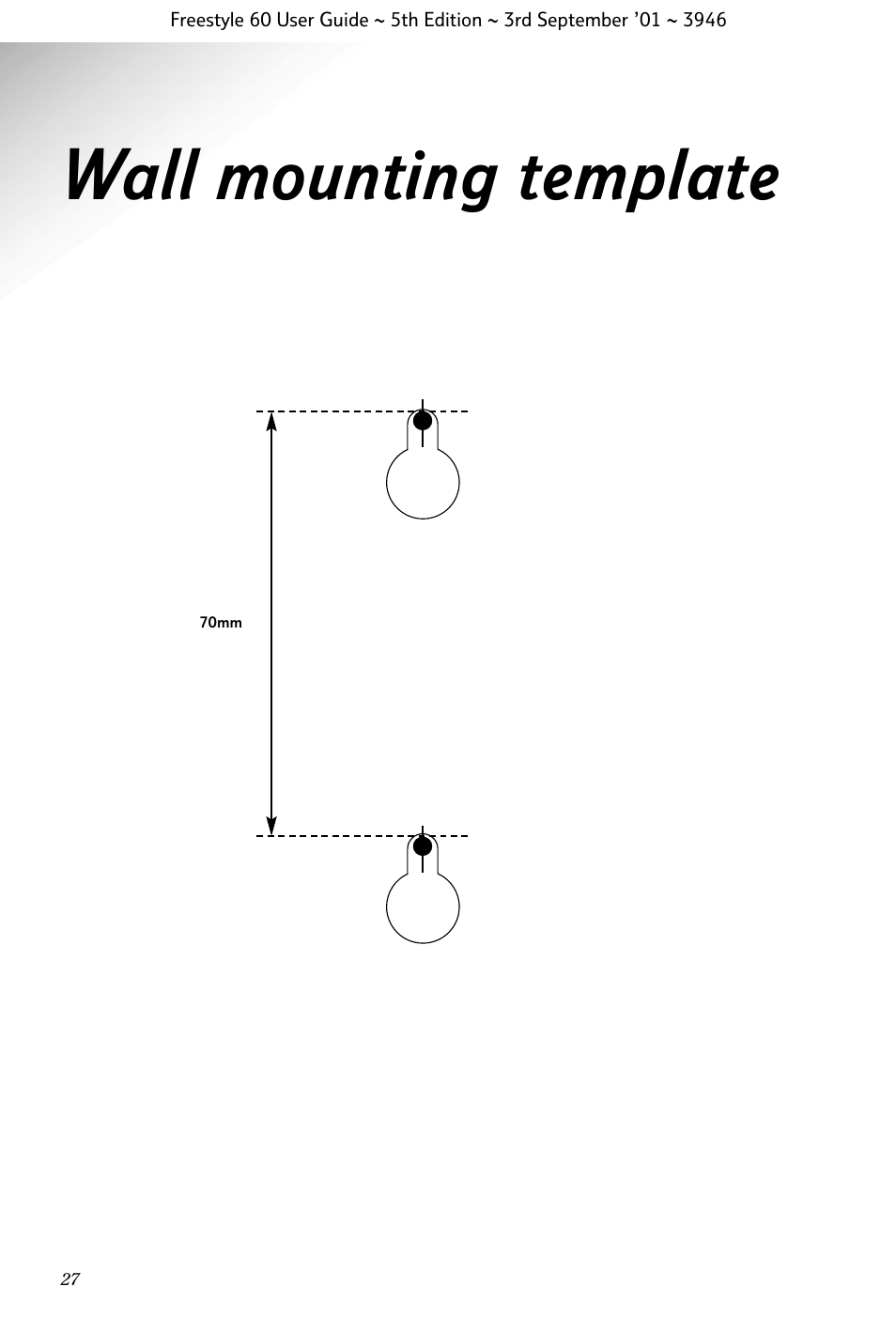 Wall mounting template | BT Freestyle 60 User Manual | Page 30 / 32